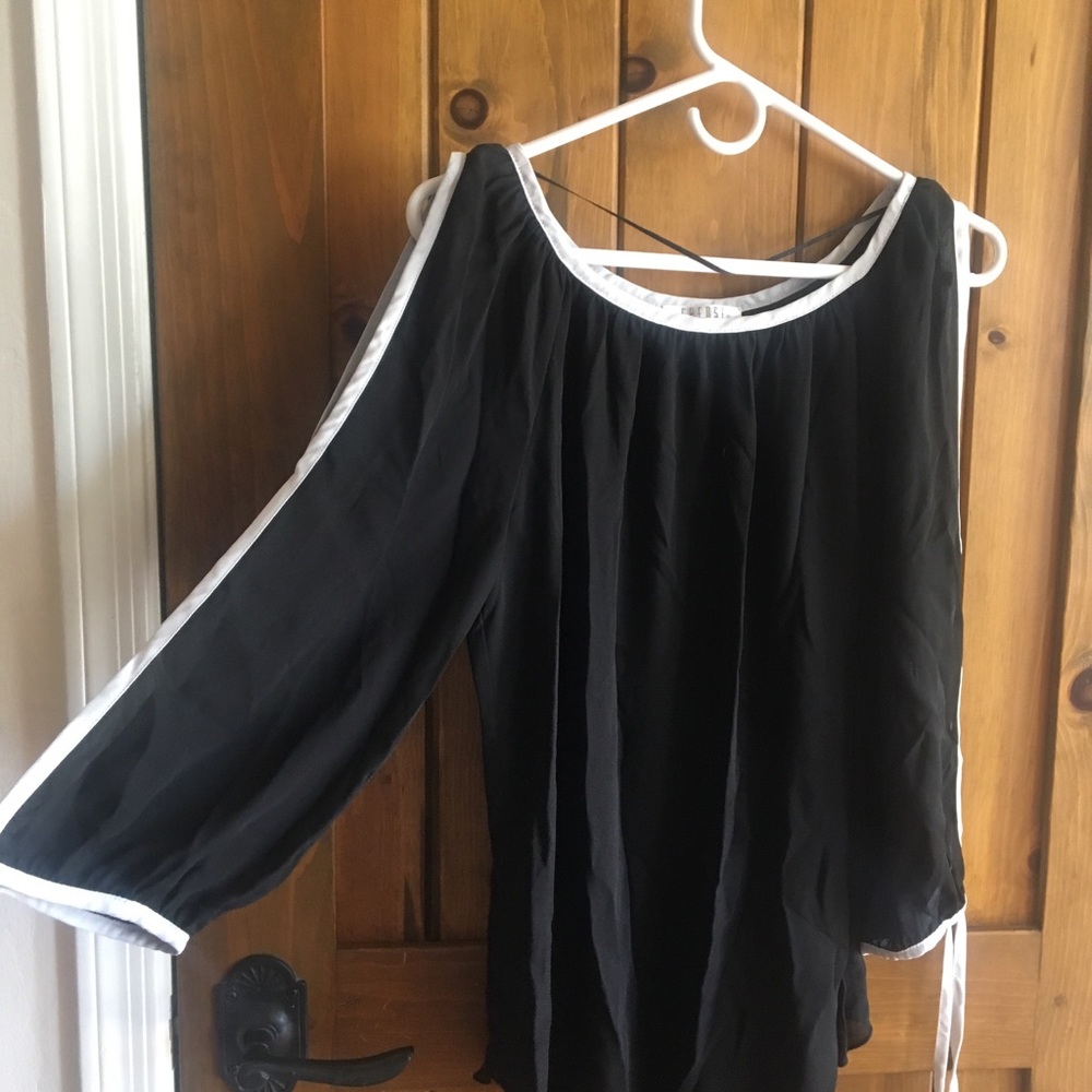 Sheer black blouse
